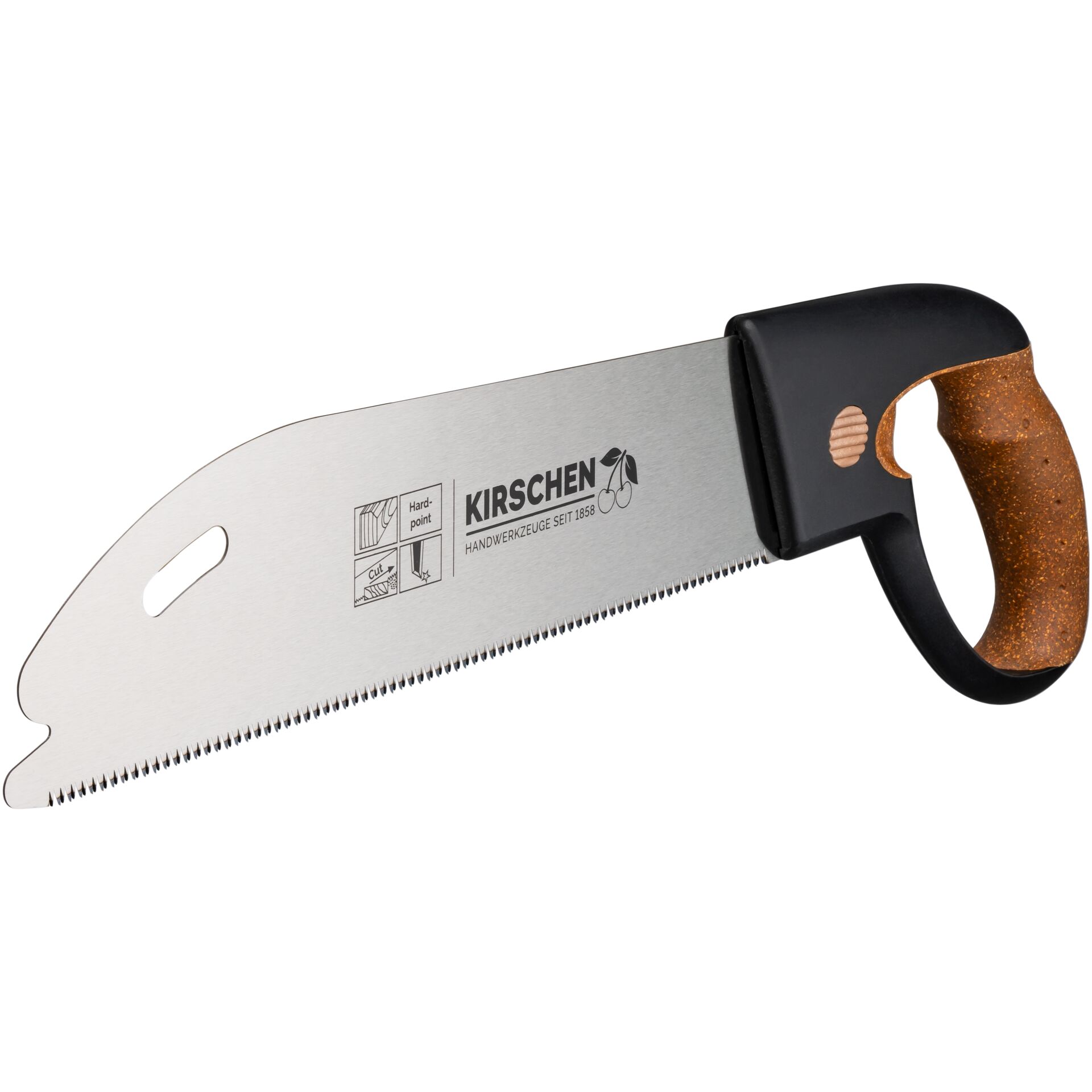 handsaw, stahlblatt, ergonomischer griff, braune grip, kirshen