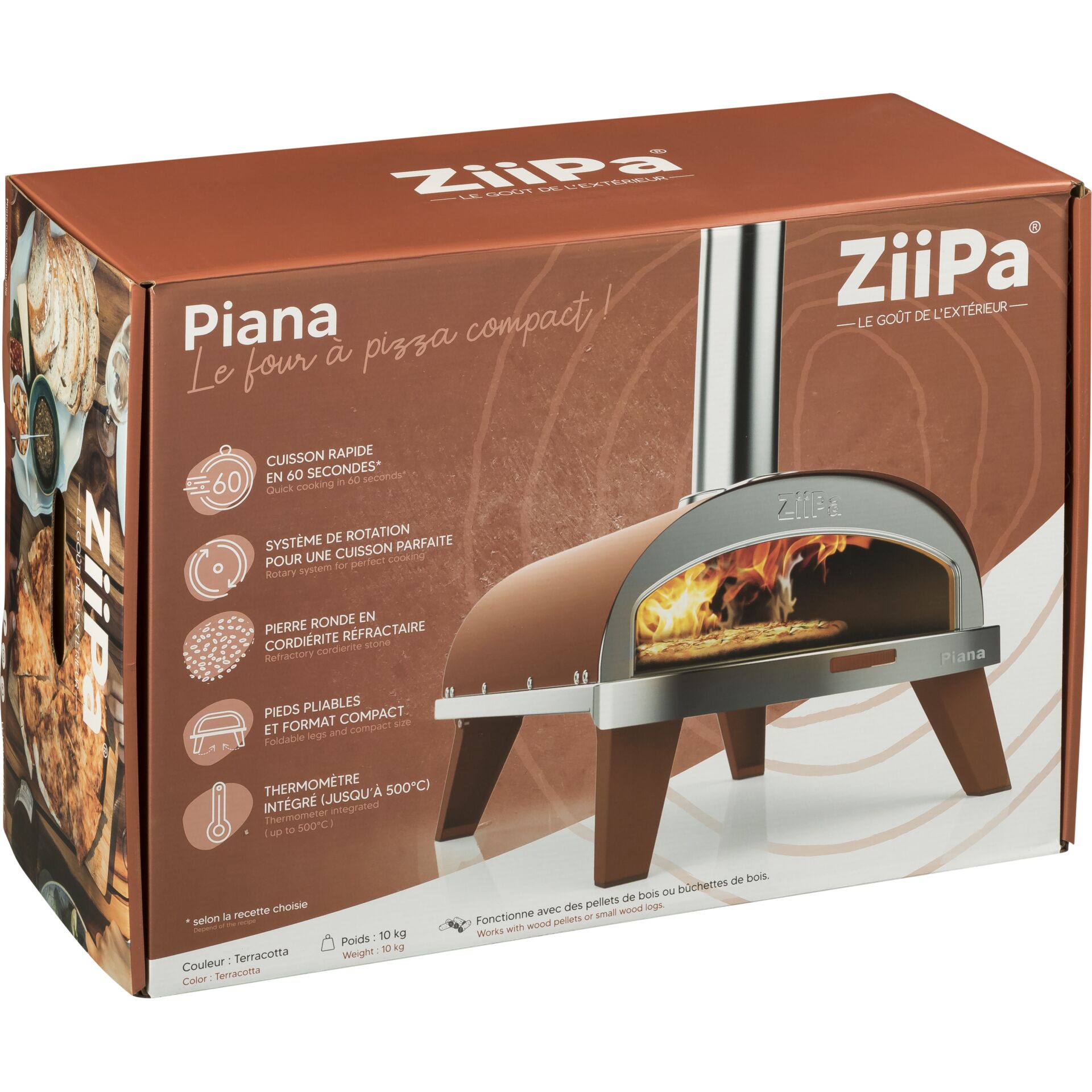 ZiiPa Piana Pellet Pizza Oven  Terracotta