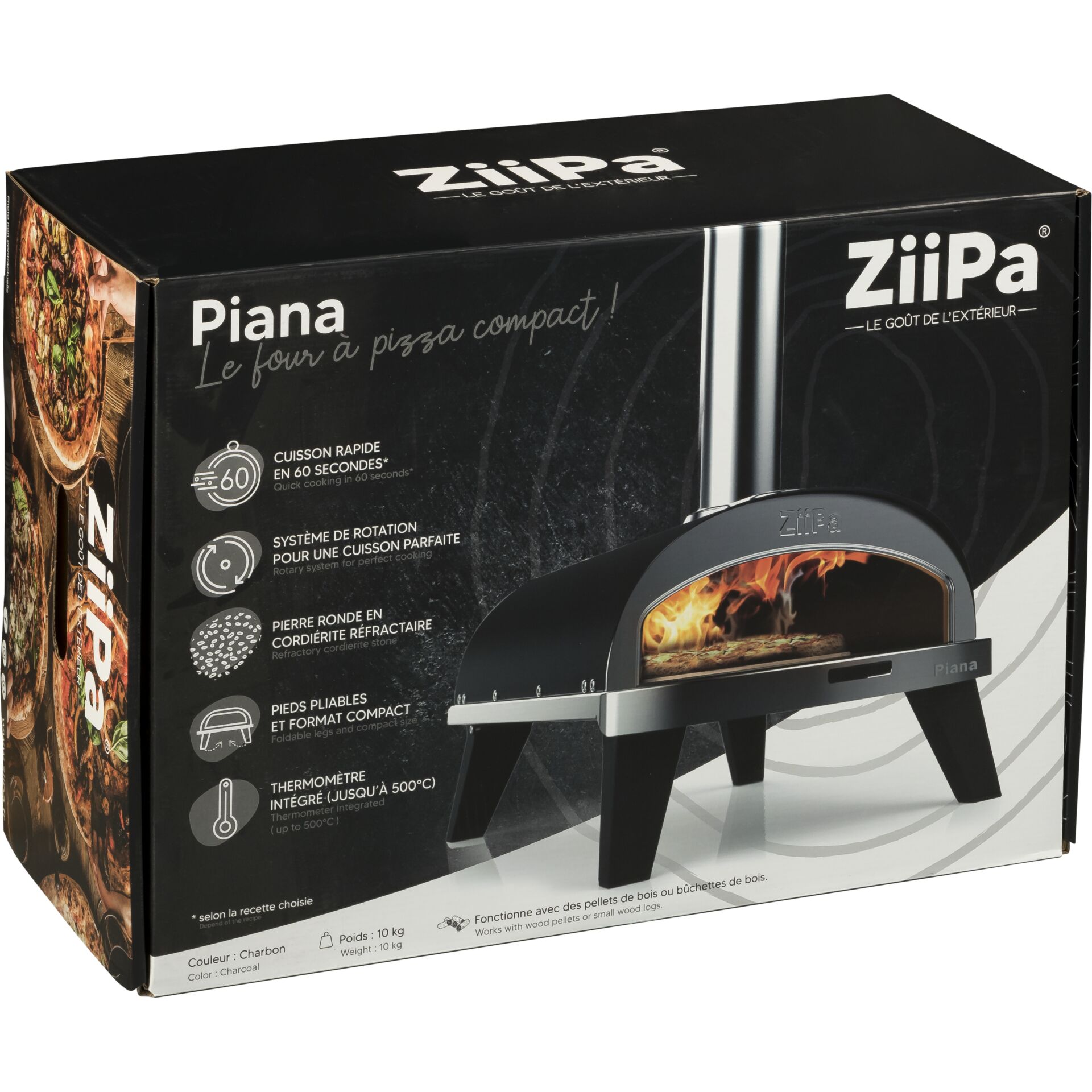 ZiiPa Piana Pellet Pizza Oven  Charbon