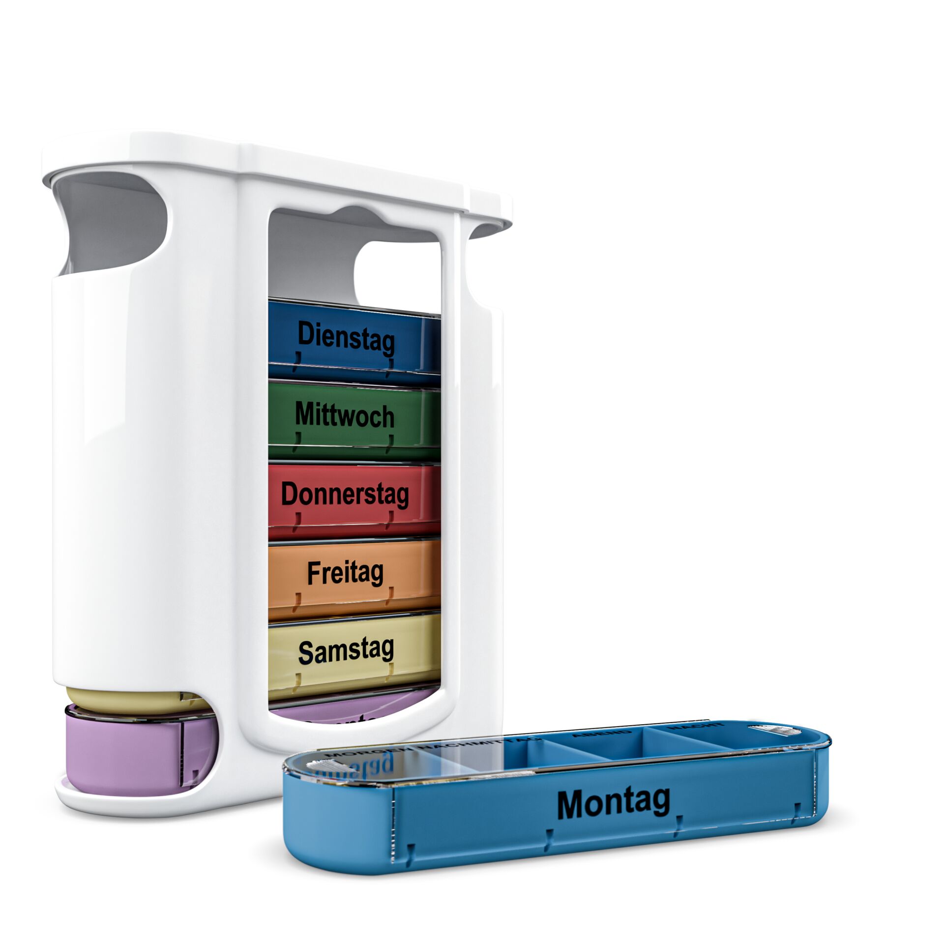 Weinberger  Colour-coded weekly pill box