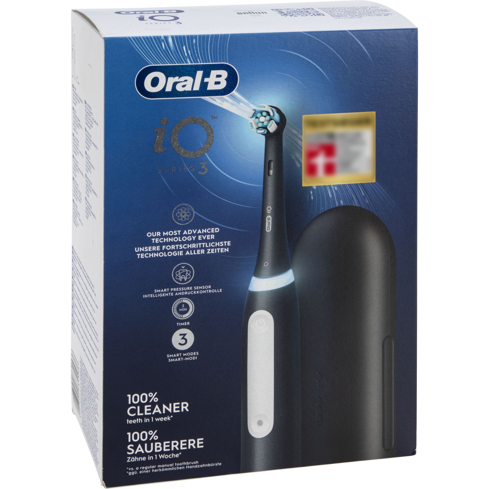Elektrische Zahnbürste, iO Series 3, Schallzahnbürste, Rechargeable, Schwarz