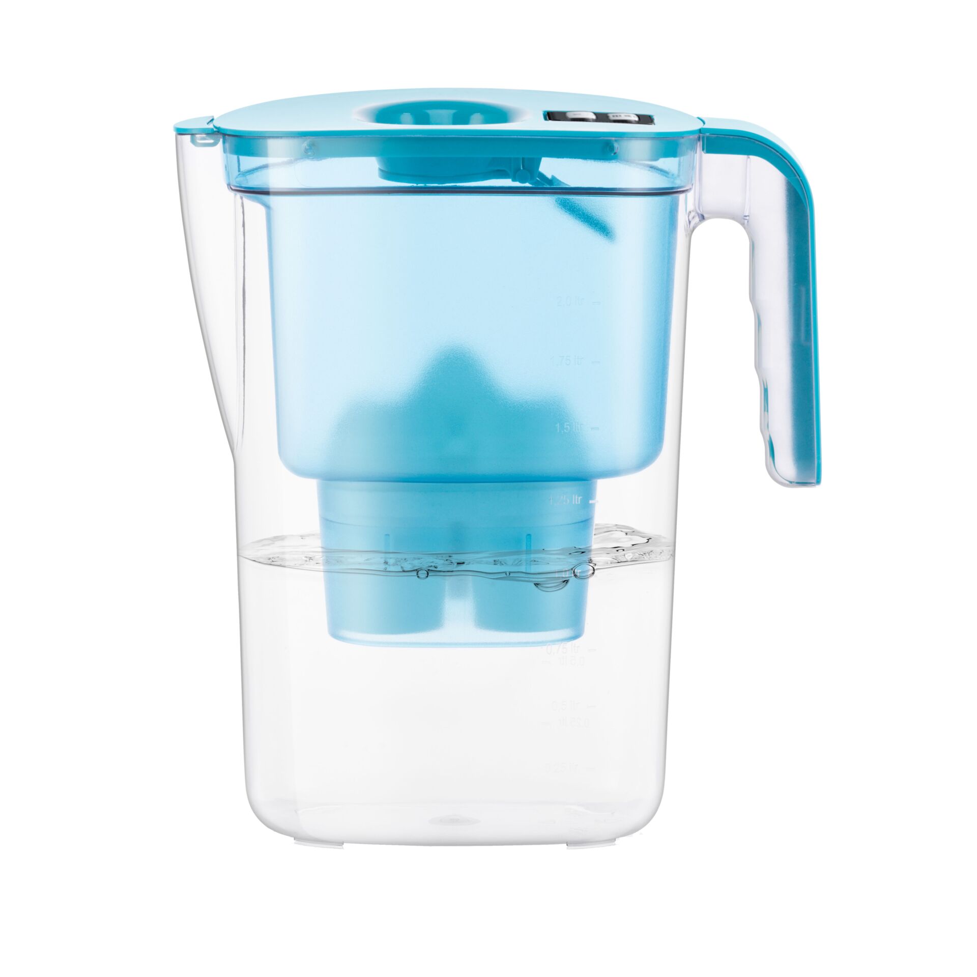 Wasserfilterkanne, Kunststoff, Transparent, Türkis, Filtereinsatz