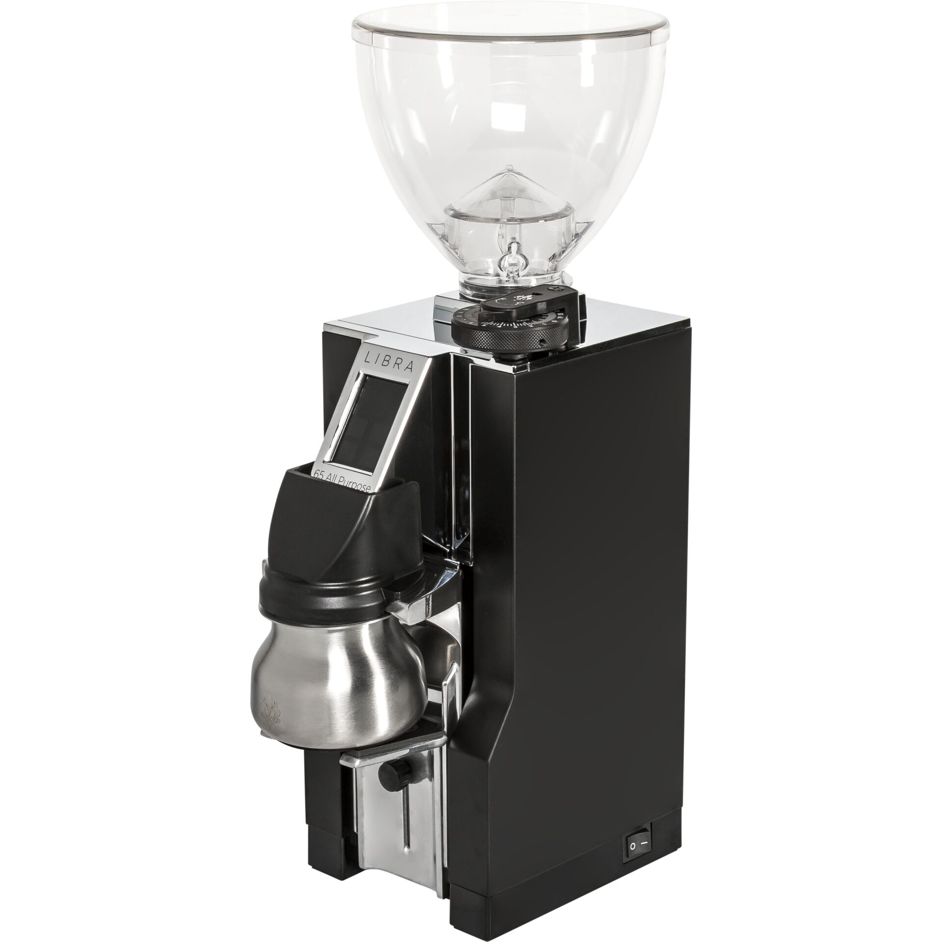 Kaffeemühle, Elektrische Mühle, Kaffeemahlwerk, Glas-Kaffeebehälter, Hochglanz schwarzes Gehäuse