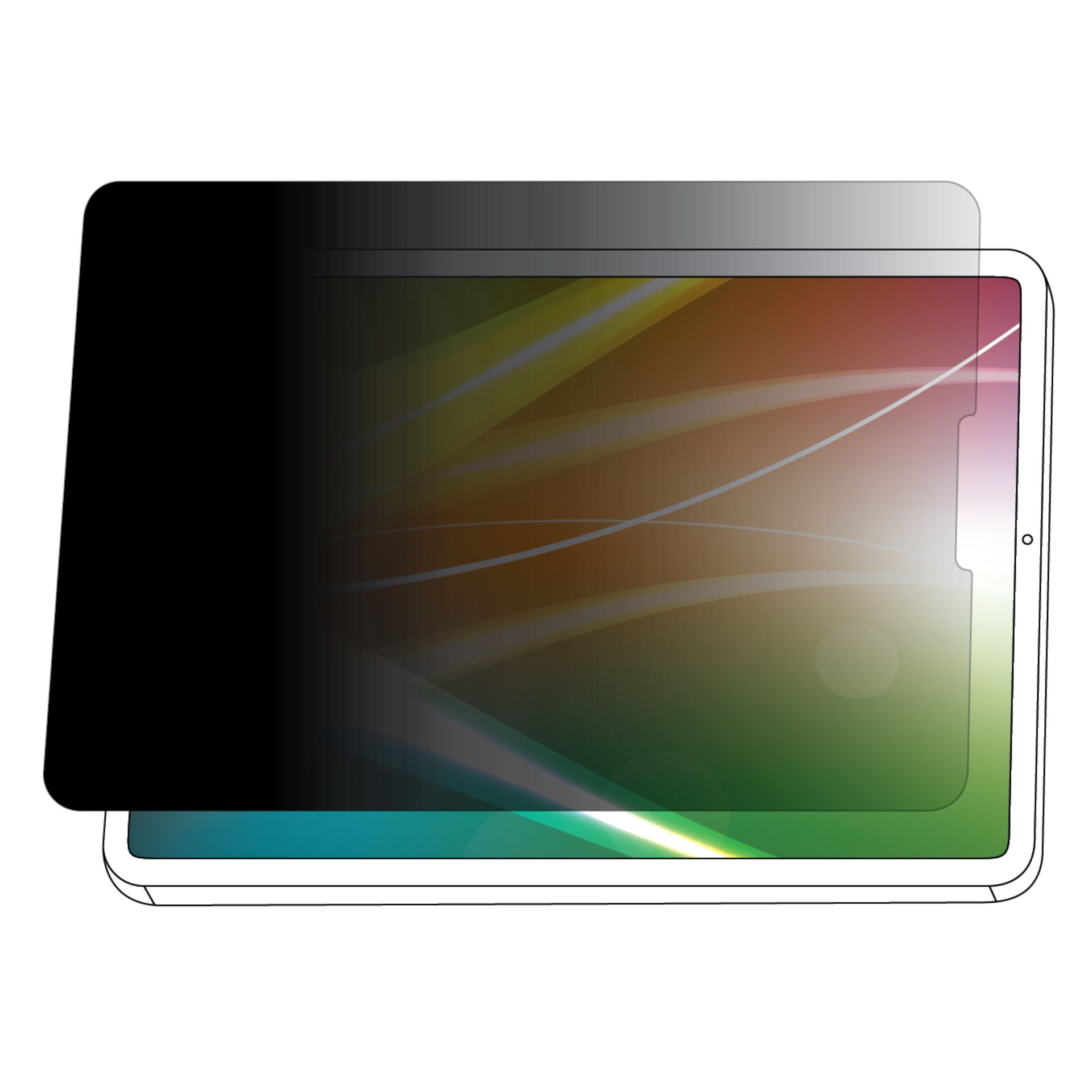 tablet, Bildschirmfolie, glänzend, bunt, abgerundeteEcken