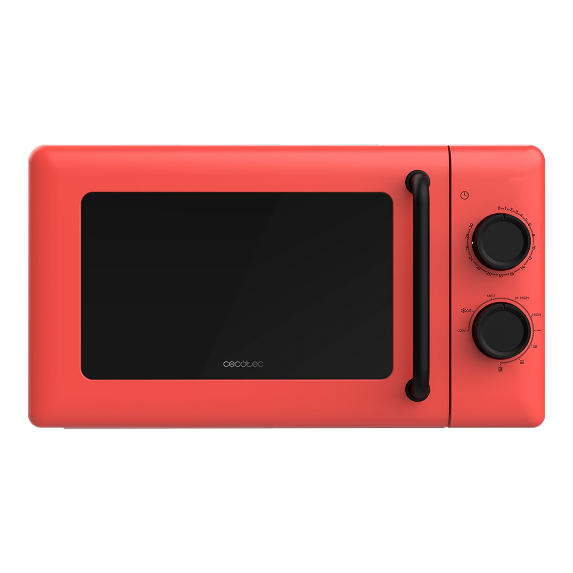 Mikrowelle, rote Mikrowelle, Drehregler, schwarze Glastür, Mikrowelle, Rot, Schwarze Tür, Drehregler, Timer