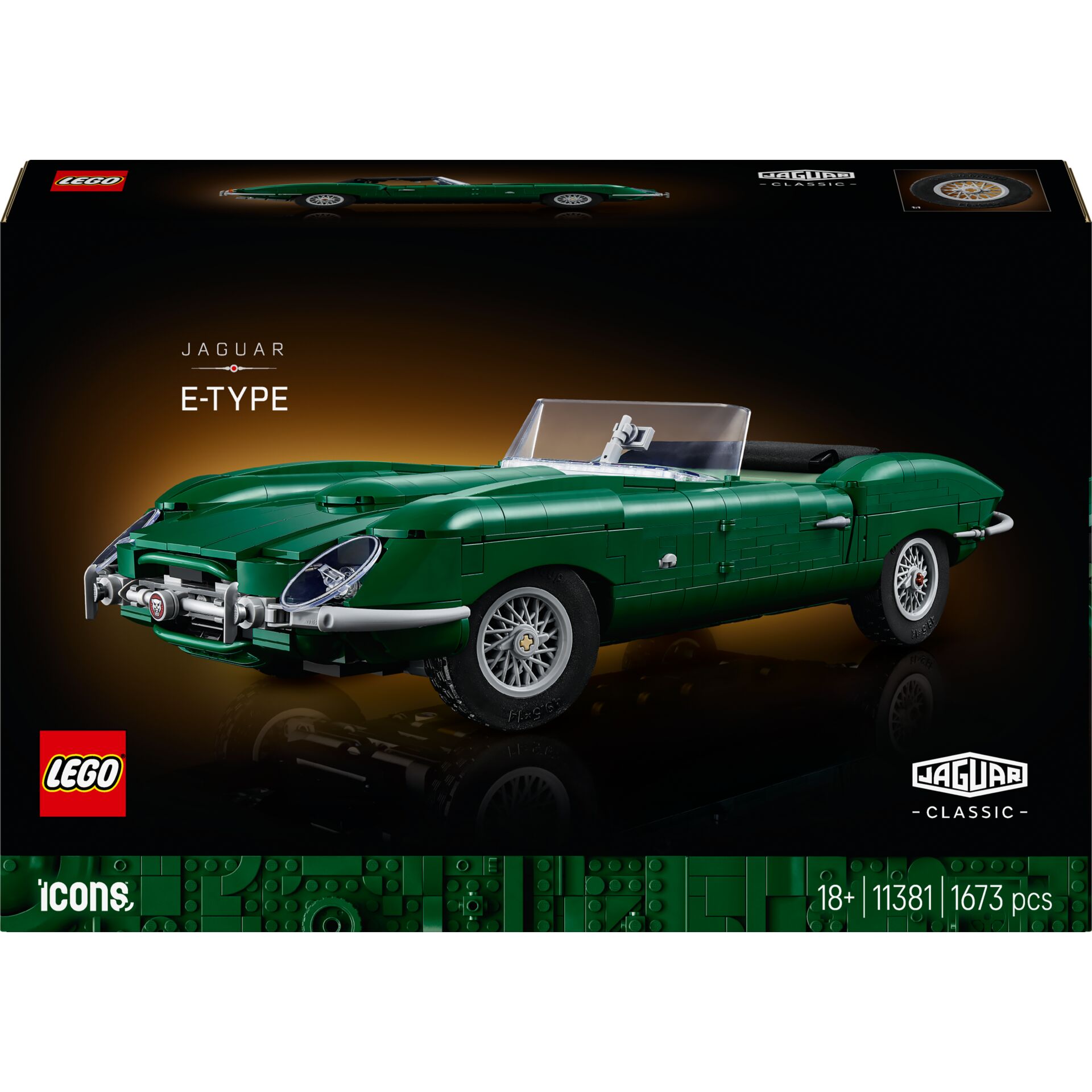 lego, modellauto, grün, cabriοlett, Jaguar E-Type