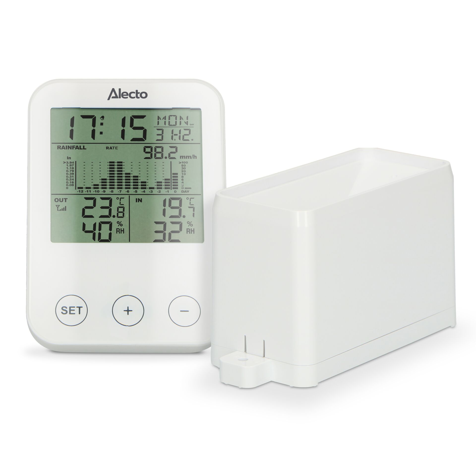 Wetterstation, Digitale Uhr, Rainfall, Hygrometer, Thermometer