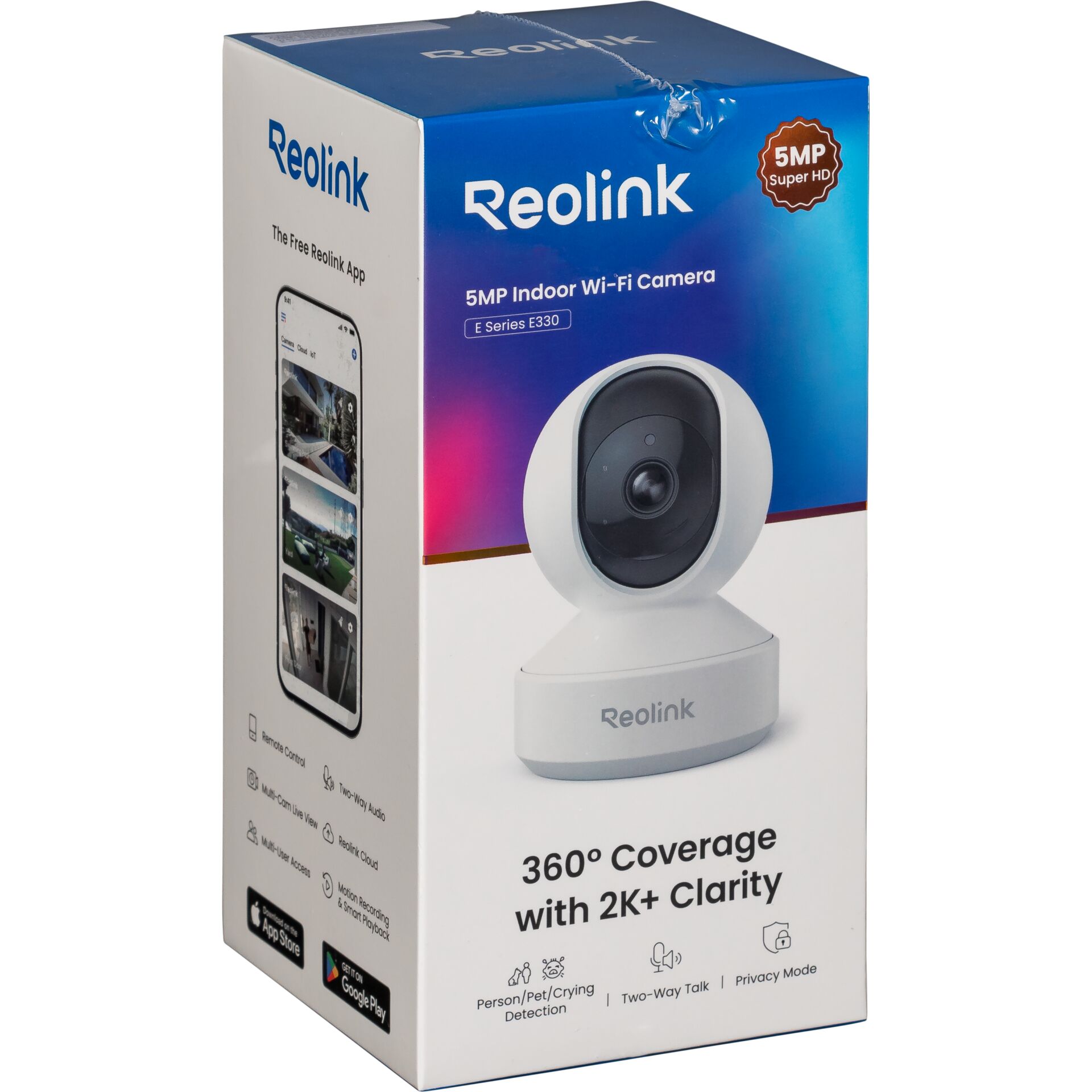 Indoor-Kamera, WLAN, 5MP, 360° Abdeckung, 2K Klarheit