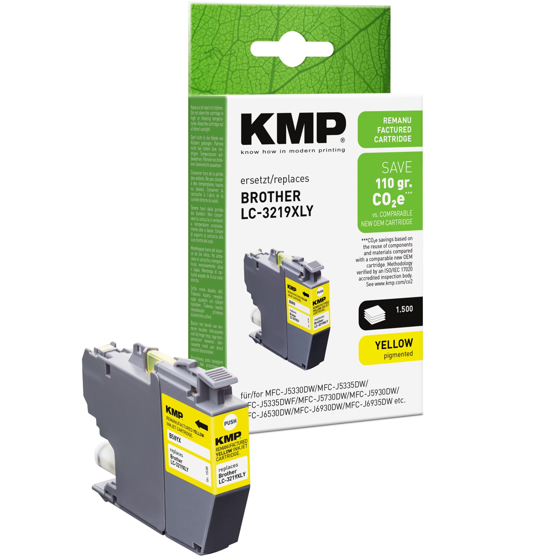 Adapter, Elektronik, Computer-Ausrüstung, Computerausrüstung, QR-Code, gelb, patron, Tintenpatrone, KMP, LC-3219XLY