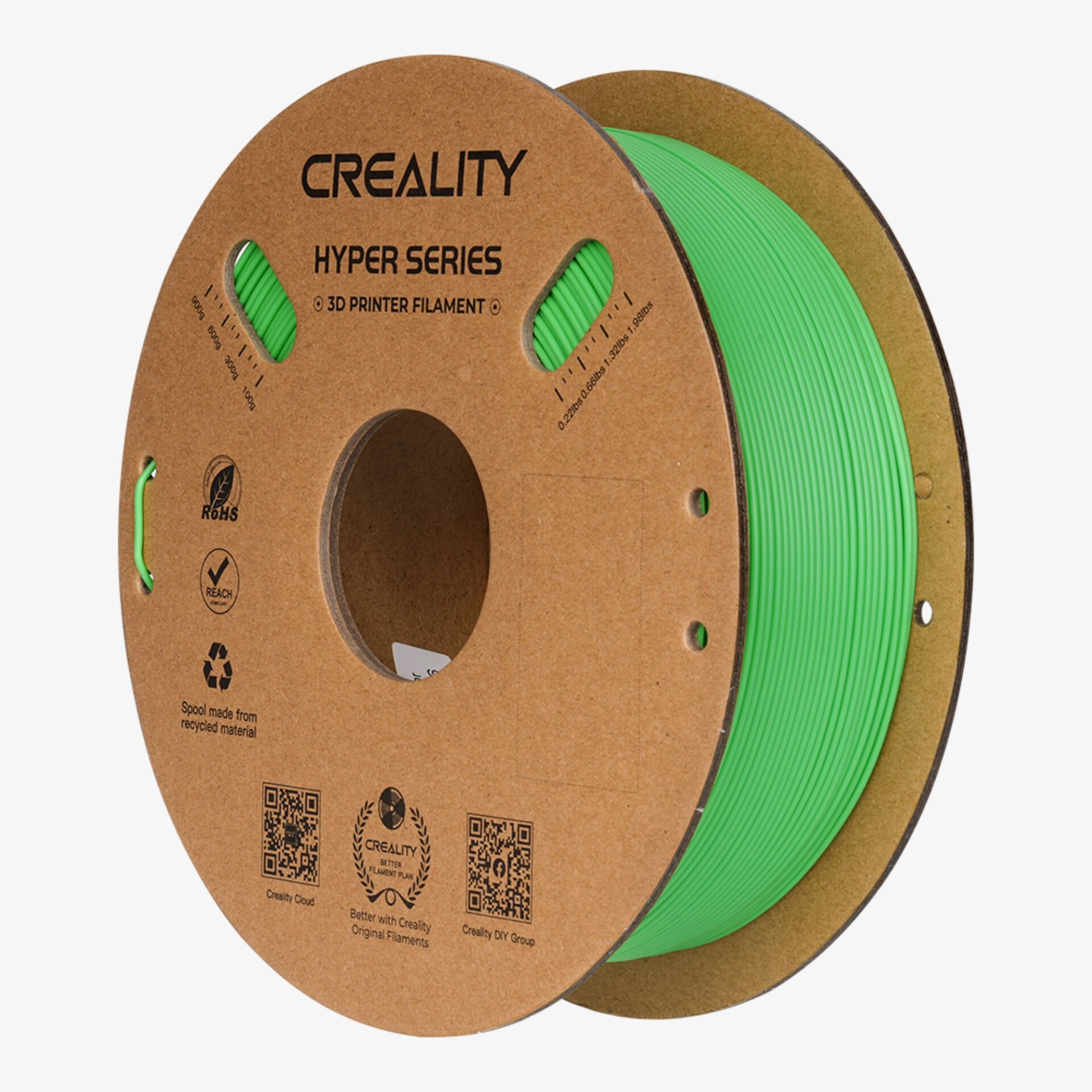 3D-Druck Filament, Grün, Hyper Series, Spule, Recyceltes Material
