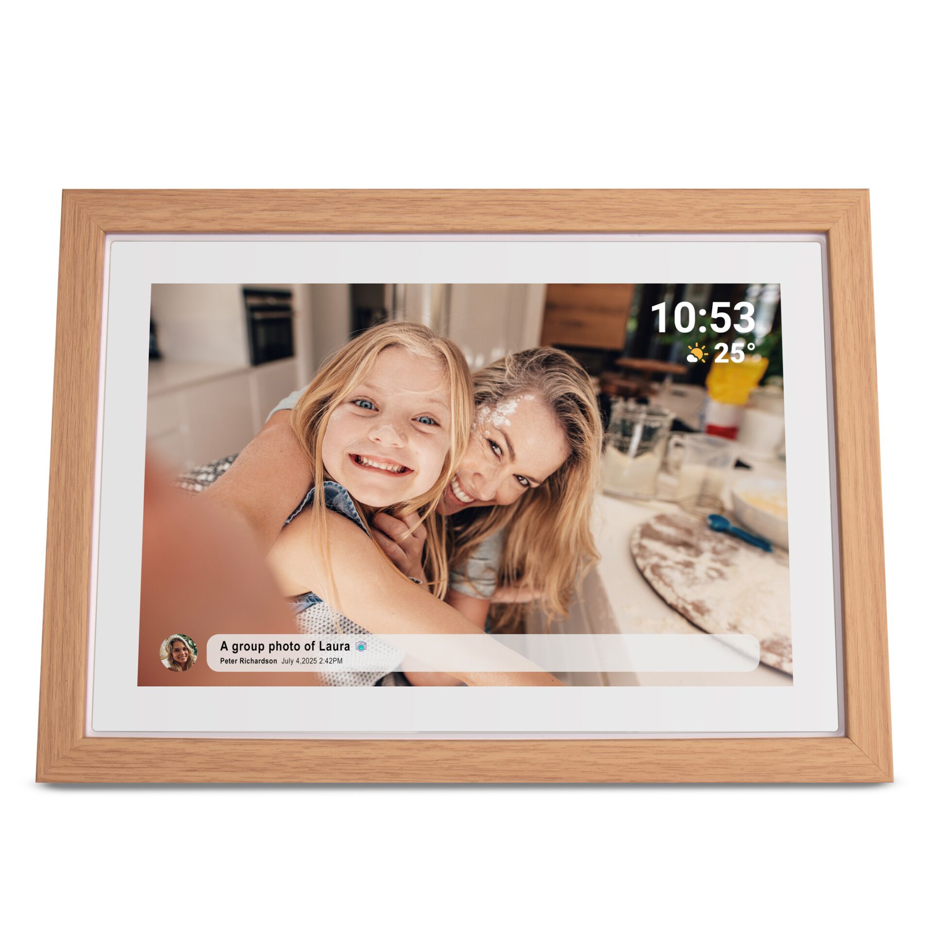 digital frame, wooden frame, photo frame, family photo, screen display