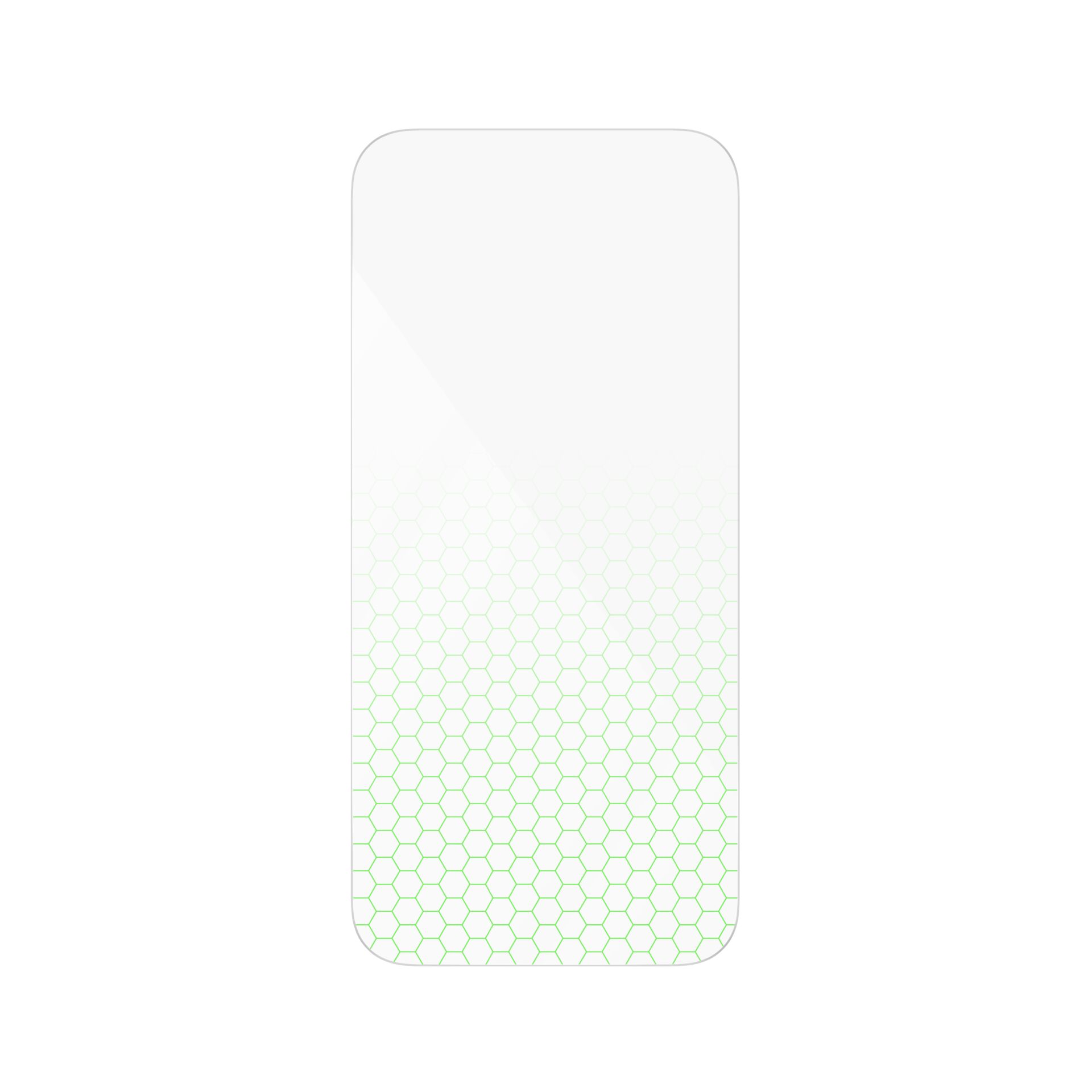 hülle, gläser, kontaktflächen?, hexagonen muster, grün gradient