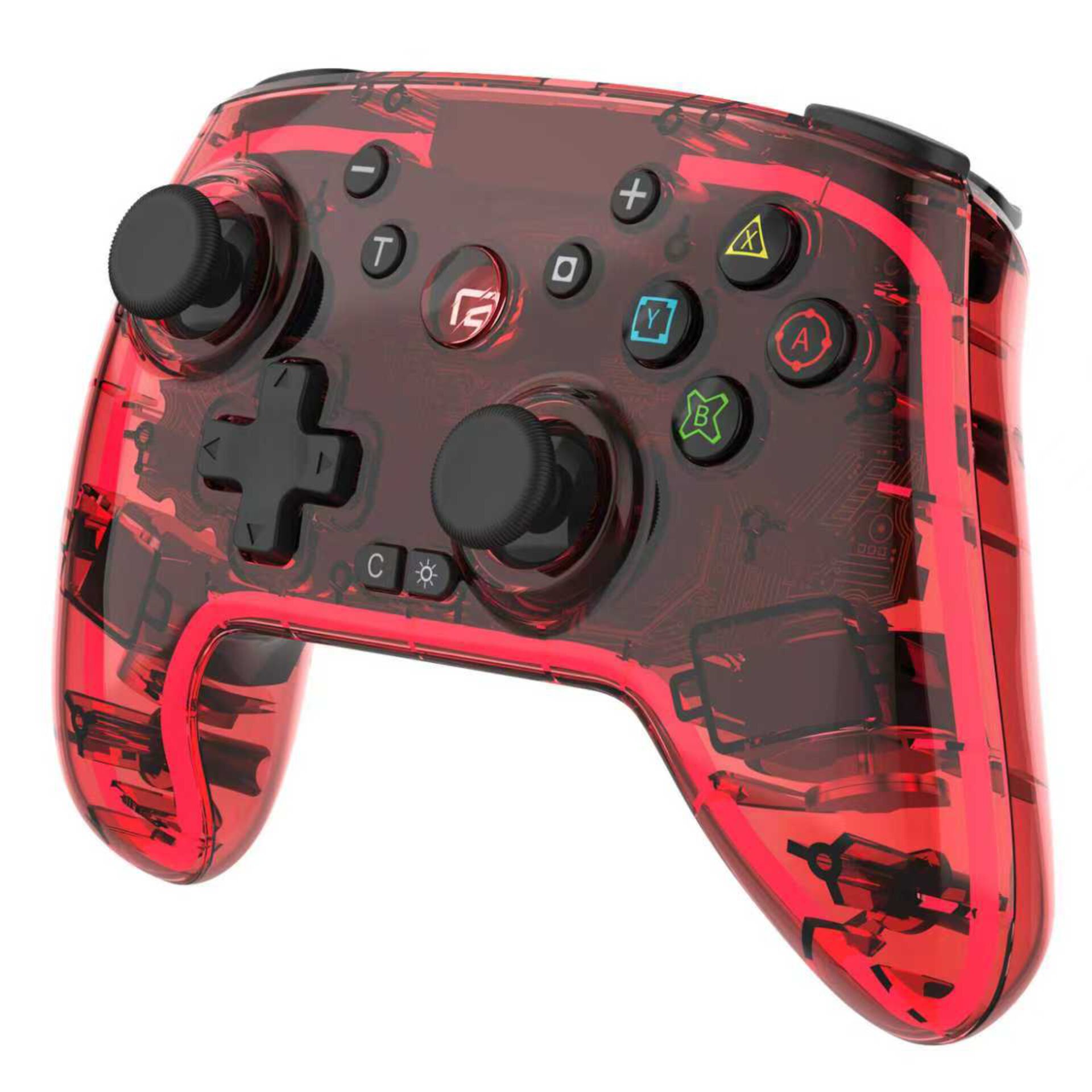 Gamepad, Controller, Transparent red, D-Pad, Knob grips