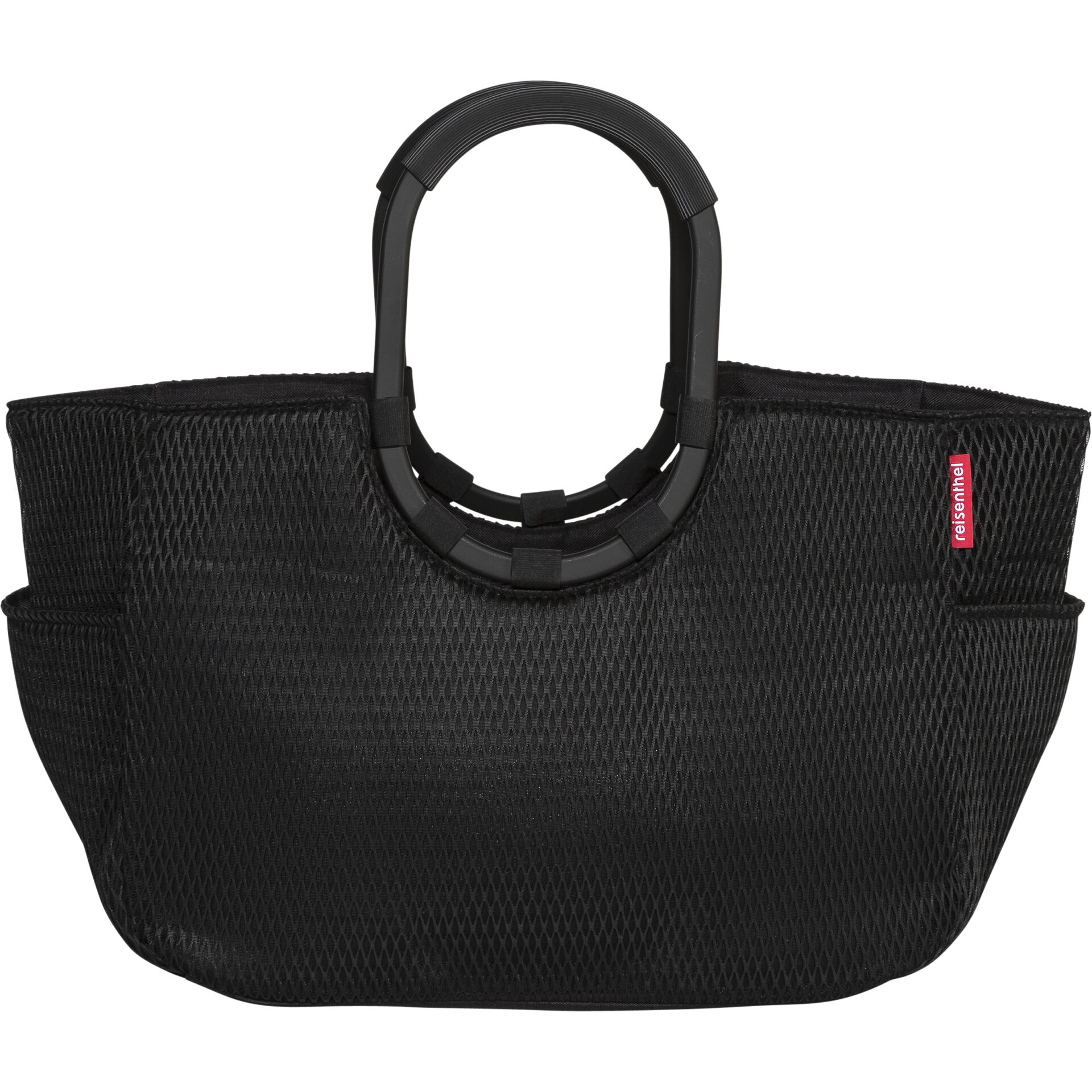 Handtasche, Mesh, Schwarz, Griff, Mittlere Größe