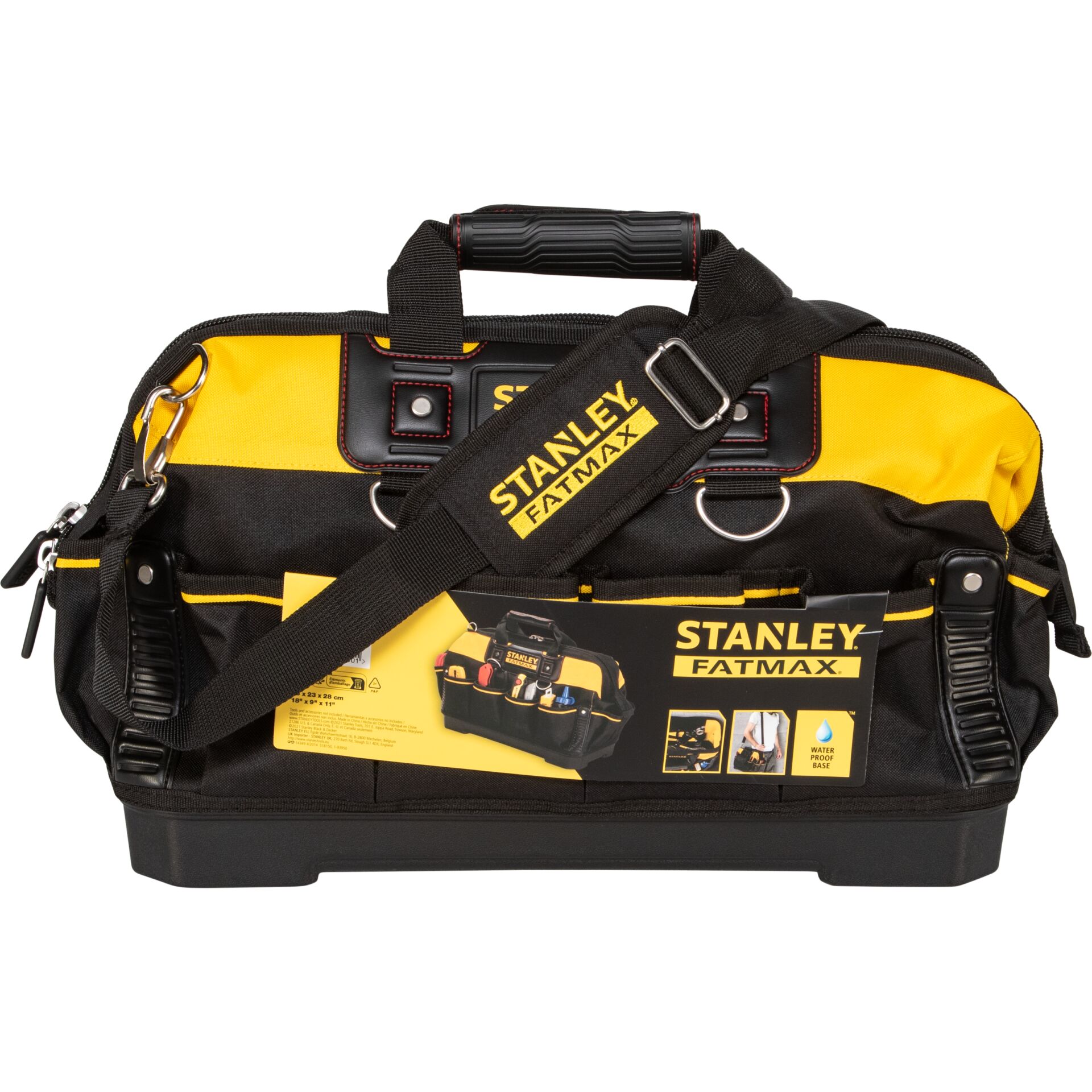Werkzeugtasche, Werkzeugtrage, FatMax, Zange, Schraubendreher, Werkzeugtasche, Werkzeugkoffer, Gelb Schwarz, Tragegurt, Stanley FatMax