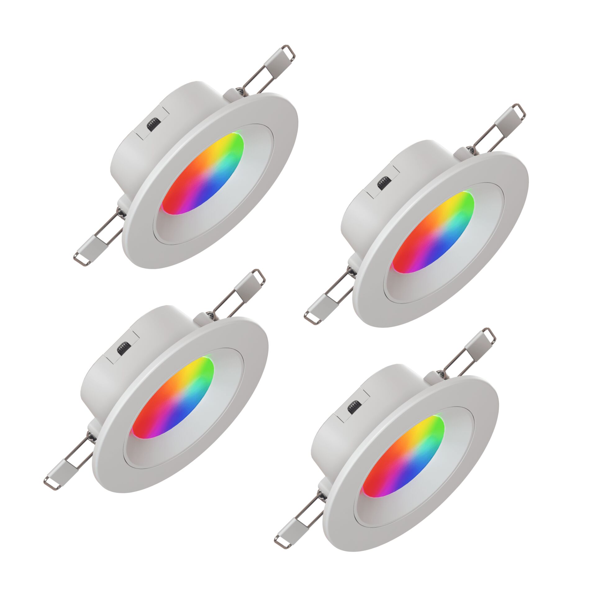 LED-Spotlights, RGB-LED, Einbauleuchten, Deckenleuchte, 4er-Set