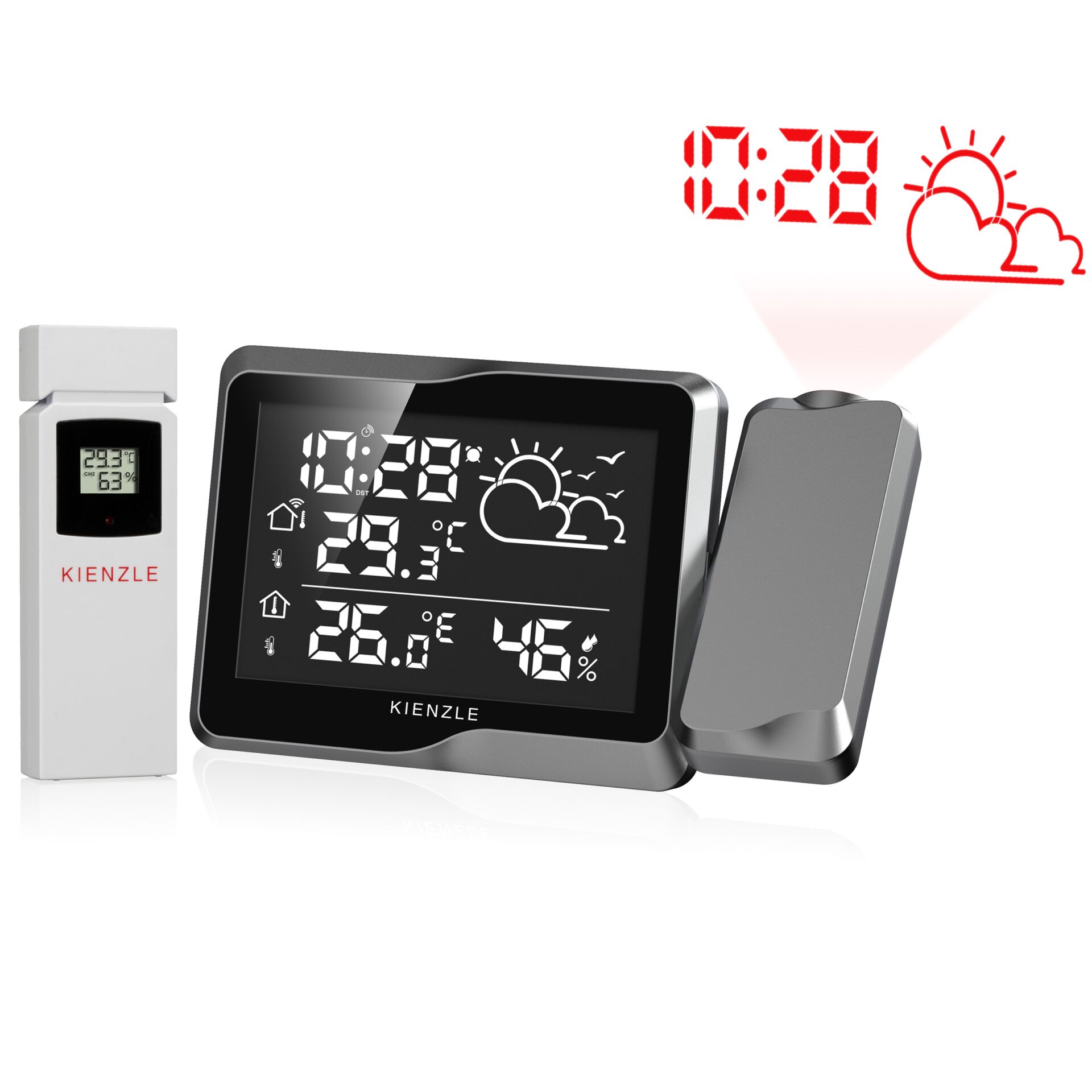 Wetterstation, Digitale Anzeige, Thermometer, Feuchtigkeit, Uhrenanzeige