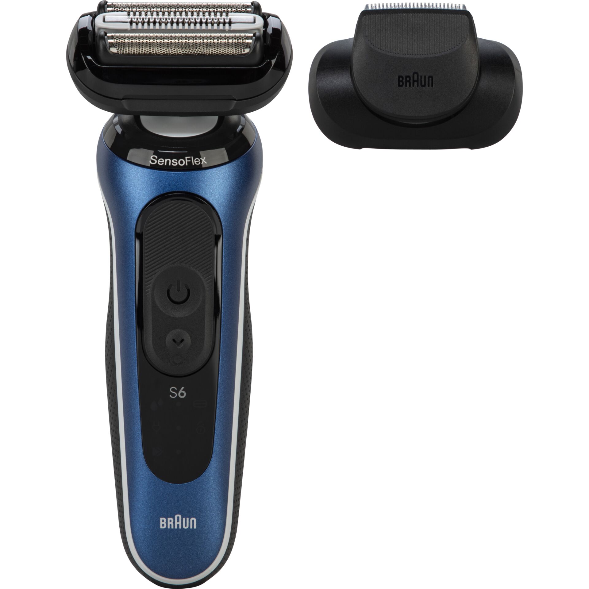 Scherer_Men_S6, Rasierapparat, Elektrischer Rasierer, Blaue Handrasierer, 3D-Foam Ot