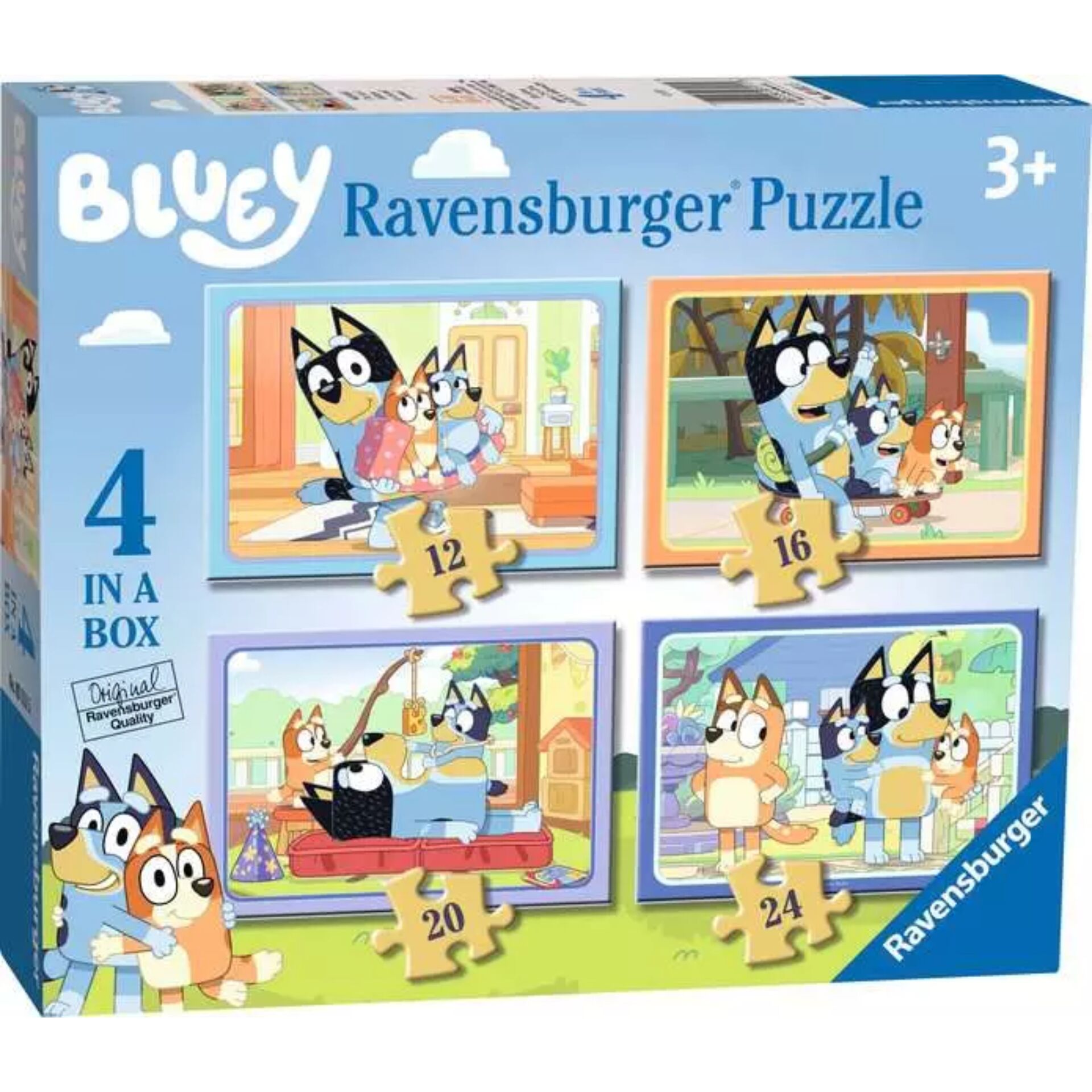 Puzzleset, Ravensburger, 4-in-a-box, Kids puzzle, Hund-Katze