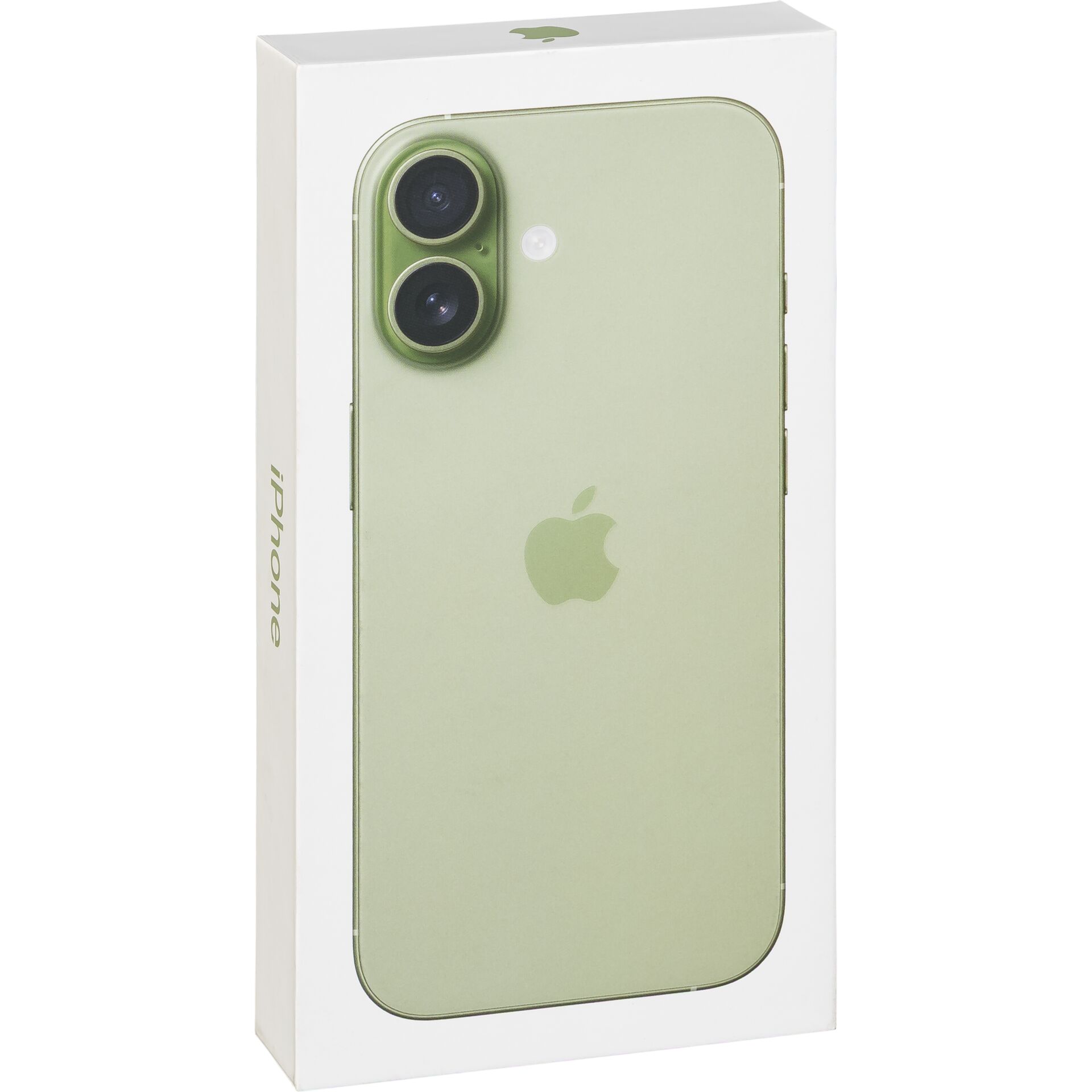 Smartphone Box, Grünes iPhone, Duale Kamera, Rückseite, Apple Logo