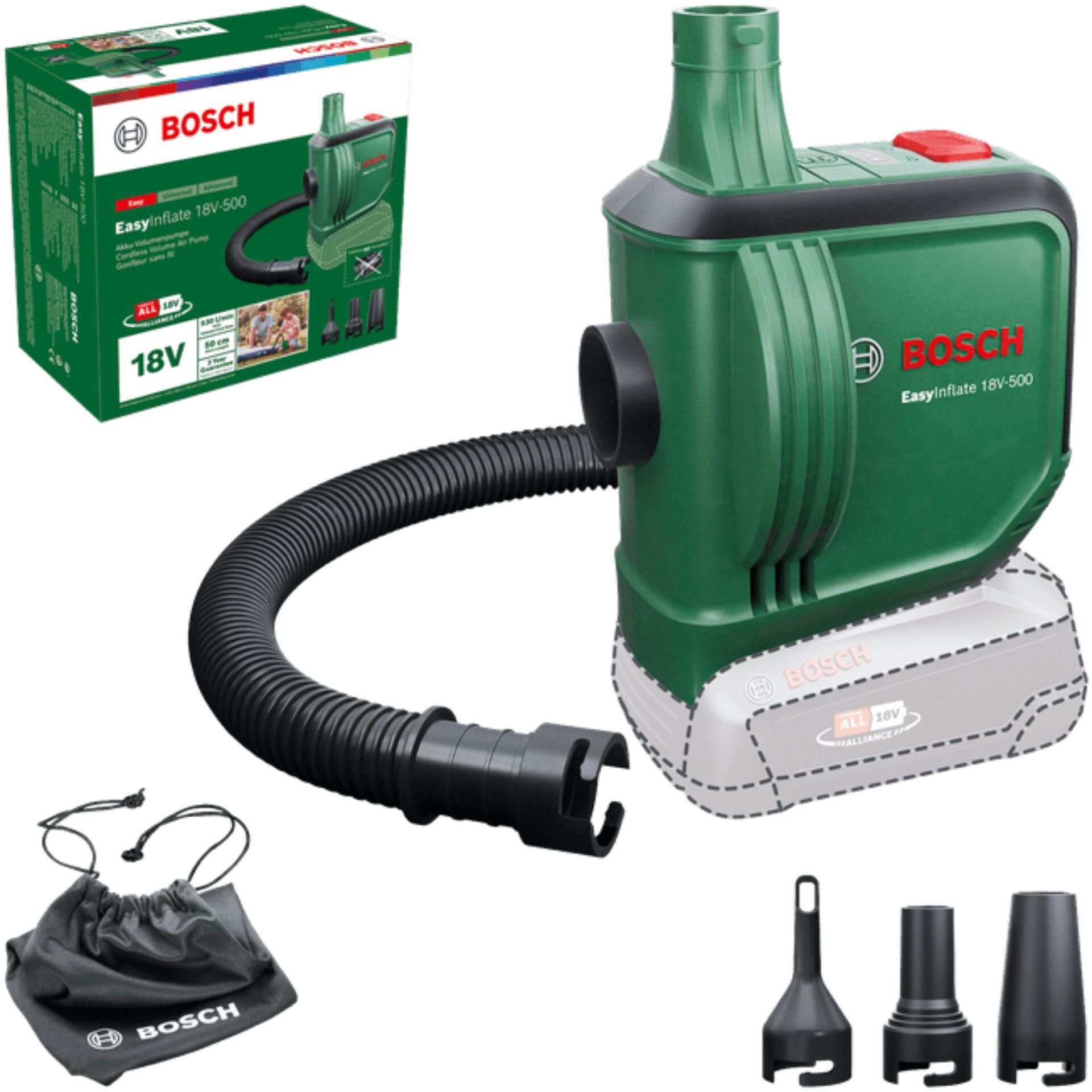 Akku-Feinluft, 18V, Bosch, Luftdruck, Zubehör