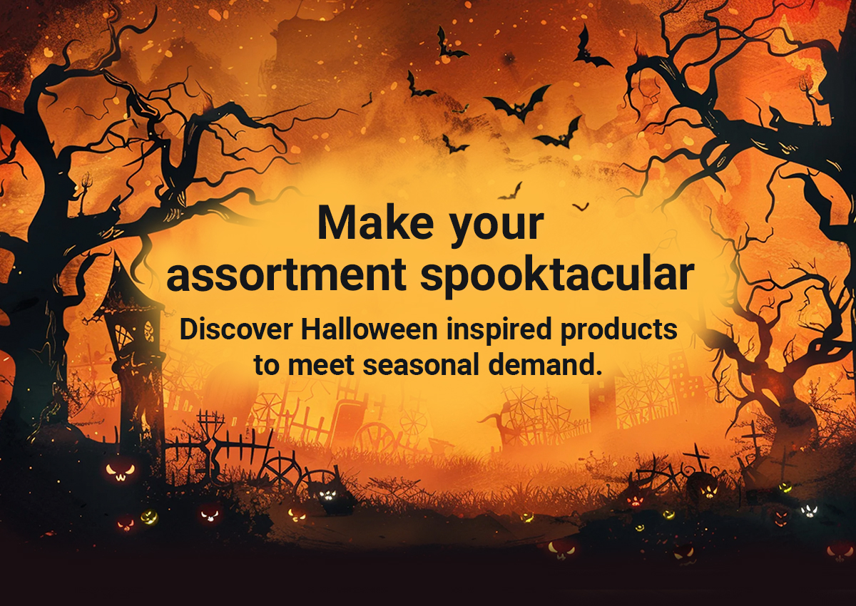 Halloween-Banner, Halloween-Motiv, orange-schwarz, Fledermäuse, kahle Bäume