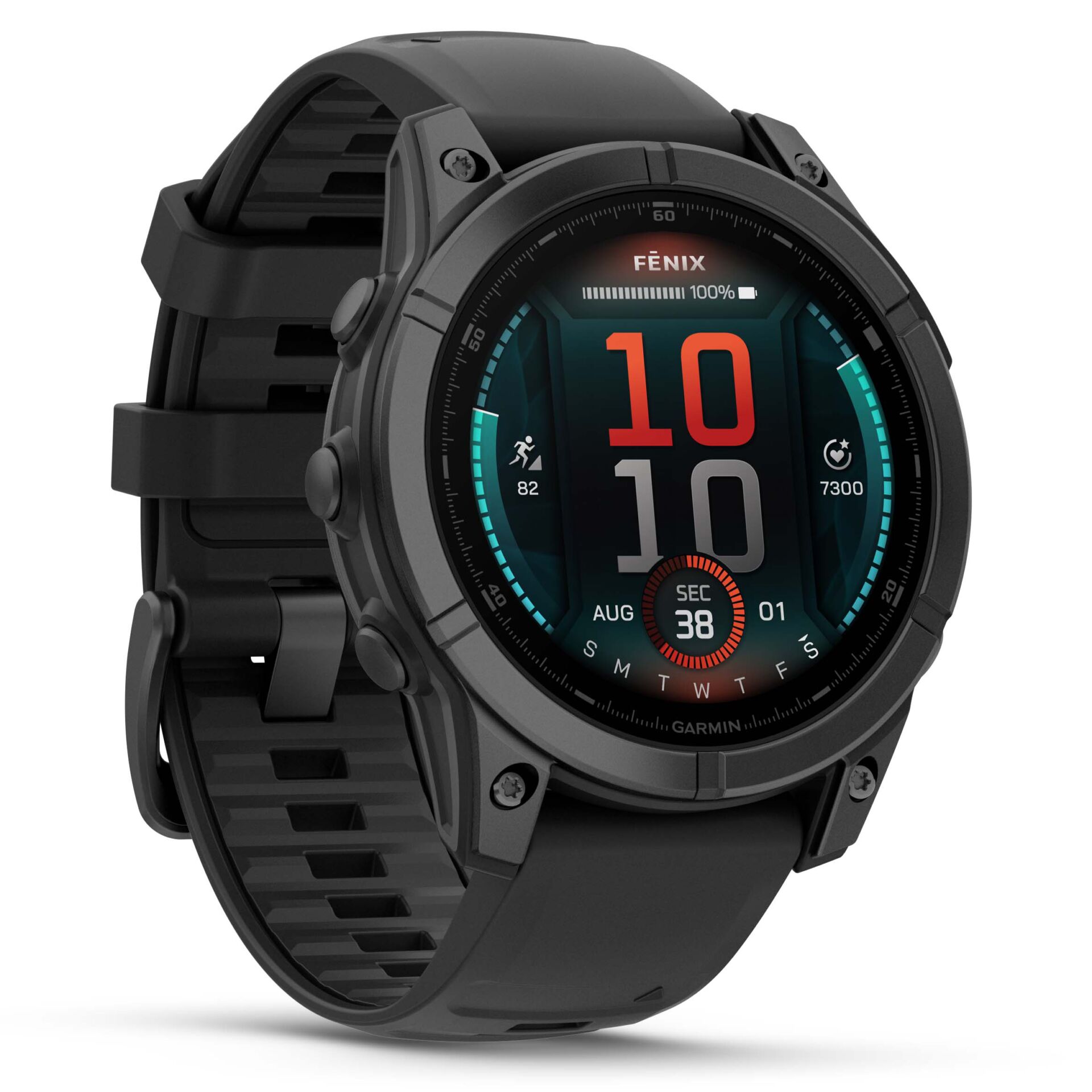 smartwatch, digital display, schwarzes armband, runde gesicht, fitness tracking