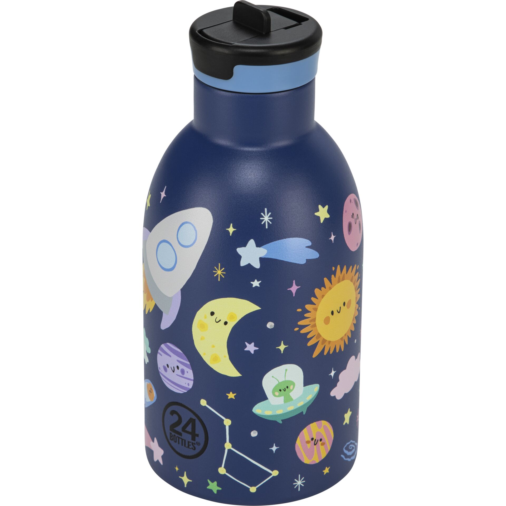 Wasserflasche, Trinkflasche, Kinder, Space-Pattern, Druck/Motiv